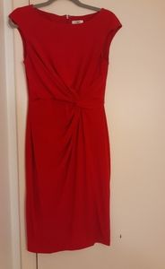 Red Cato dress with ruching at the waist